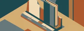Illustration: ein einzelnes dünnes Blatt und ein dickes gefaltetes Heft auf demselben Messstand