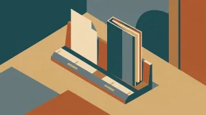 Illustration: ein einzelnes dünnes Blatt und ein dickes gefaltetes Heft auf demselben Messstand