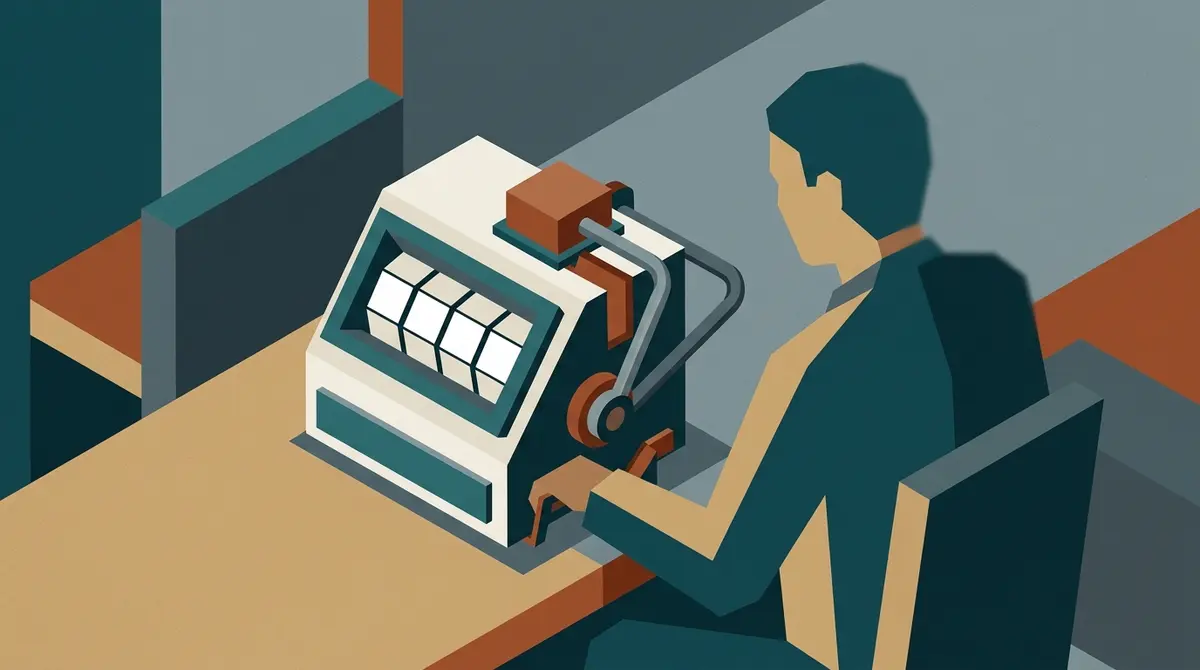 Illustration: ein mechanischer Handzähler neben einer verschwommenen Silhouette ohne Gesicht