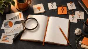 Ideensammlung und Mindmap zur Themenfindung für einen Blog
